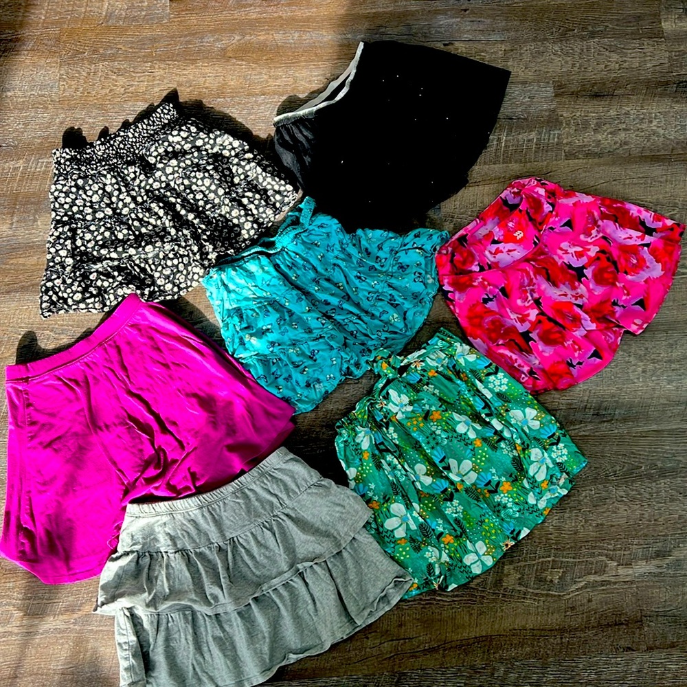 Set of 7 Girls Casual Skirts & Skorts, Size 10/12